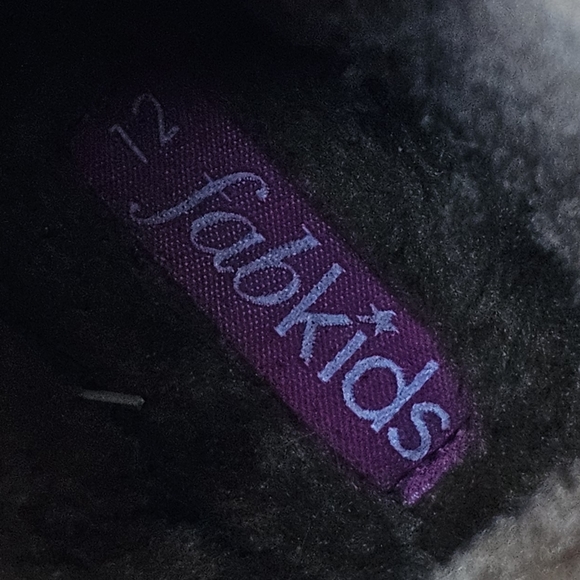 FABKIDS Fur Pom Pom Fuzzy Brown Boots  Braided Accents - Kids, Size 12 - Picture 14 of 16